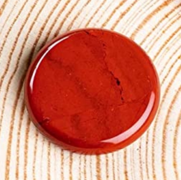 Red Jasper Palm Stone Worry Rock Pocket Gem Root Chakra Round Gemstone - Picture 2 of 4